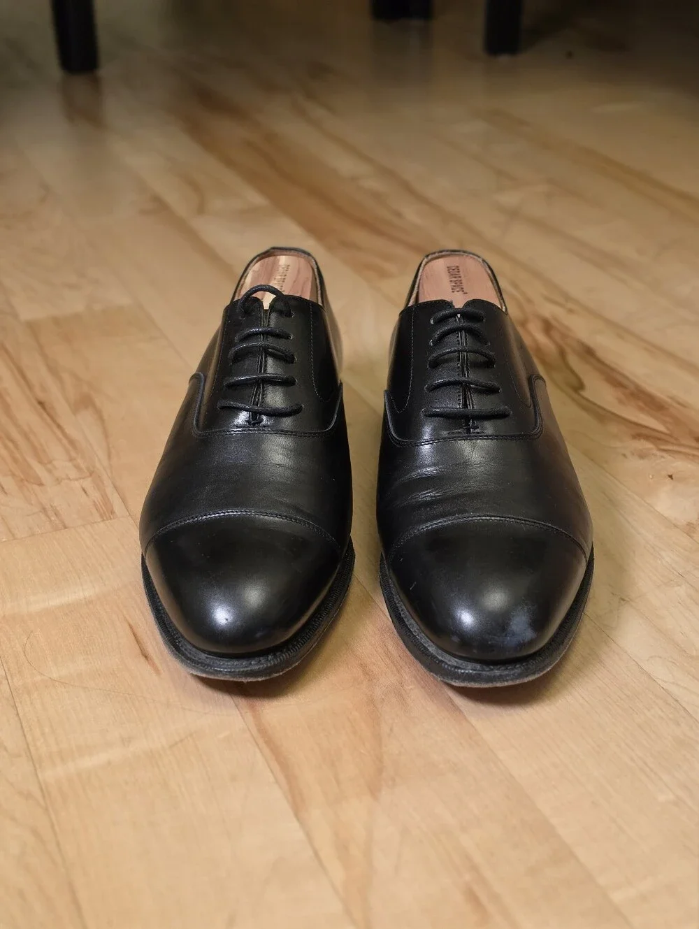 Meermin 101198 Black Oxford Dress Shoes UK 7.5 G / US 8.5 3E Wide calf Leather